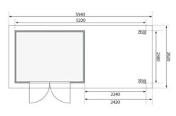 KARIBU Gartenhaus Askola 5, Terragrau, Fichtenholz 19mm, 554 X 246 X 211 Cm, Flachdach, Anbau 2,4m -Dopple Geschaft 30536 2 06.jpg