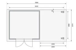 KARIBU Gartenhaus Askola 6, Terragrau, Fichtenholz 19mm, 558 X 306 X 216 Cm, Flachdach, Anbau 2,4m -Dopple Geschaft 30536 3 06.jpg
