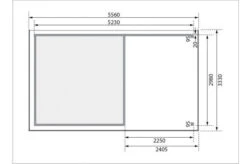 KARIBU Gartenhaus Askola 6, Naturbelassen, Fichtenholz 19mm, 334 X 306 X 216 Cm, Flachdach, Anbau 2,4m Mit Rückwand -Dopple Geschaft 30537 11 06.jpg