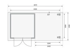 KARIBU Gartenhaus Askola 2, Naturbelassen, Fichtenholz 19mm, 467 X 217 X 211 Cm, Flachdach, Anbau 2,4m Mit Rückwand -Dopple Geschaft 30537 1 06.jpg