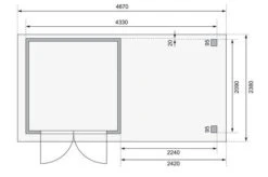 KARIBU Gartenhaus Askola 2, Terragrau, Fichtenholz 19mm, 467 X 217 X 211 Cm, Flachdach, Anbau 2,4m Mit Rückwand -Dopple Geschaft 30537 2 06.jpg