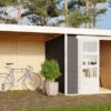 KARIBU Gartenhaus Askola 3, Terragrau, Fichtenholz 19mm, 491 X 217 X 211 Cm, Flachdach, Anbau 2,4m Mit Rückwand -Dopple Geschaft 30537 4 01.jpg