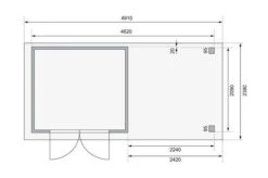 KARIBU Gartenhaus Askola 3, Terragrau, Fichtenholz 19mm, 491 X 217 X 211 Cm, Flachdach, Anbau 2,4m Mit Rückwand -Dopple Geschaft 30537 4 07.jpg
