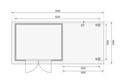 KARIBU Gartenhaus Askola 4, Terragrau, Fichtenholz 19mm, 554 X 217 X 211 Cm, Flachdach, Anbau 2,4m Mit Rückwand -Dopple Geschaft 30537 8 06.jpg