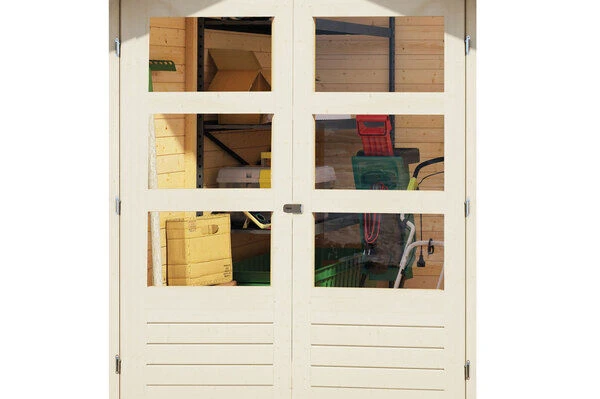 KARIBU Gartenhaus Askola5 , Terragrau, Fichtenholz 19mm, 554 X 246 X 211 Cm, Flachdach, Anbau 2,4m Mit Rück- Und Seitenwand 4 KARIBU Gartenhaus Askola5 , Terragrau, Fichtenholz 19mm, 554 X 246 X 211 Cm, Flachdach, Anbau 2,4m Mit Rück- Und Seitenwand – Bild 2