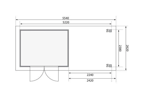 KARIBU Gartenhaus Askola5 , Terragrau, Fichtenholz 19mm, 554 X 246 X 211 Cm, Flachdach, Anbau 2,4m Mit Rück- Und Seitenwand 8 KARIBU Gartenhaus Askola5 , Terragrau, Fichtenholz 19mm, 554 X 246 X 211 Cm, Flachdach, Anbau 2,4m Mit Rück- Und Seitenwand – Bild 6