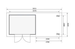 KARIBU Gartenhaus Askola 5, Terragrau, Fichtenholz 19mm, 591,5 X 246 X 211 Cm, Flachdach, Seitlicher Anbau 2,8m -Dopple Geschaft 30539 2 06.jpg