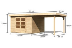KARIBU Gartenhaus Askola 6, Naturbelassen, Fichtenholz 19mm, 591,5 X 306 X 216 Cm, Flachdach, Seitlicher Anbau 2,8m 16 KARIBU Gartenhaus Askola 6, Naturbelassen, Fichtenholz 19mm, 591,5 X 306 X 216 Cm, Flachdach, Seitlicher Anbau 2,8m -Dopple Geschaft 30539 3 05.jpg
