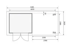 KARIBU Gartenhaus Askola3,5 , Terragrau, Fichtenholz 19mm, 528,5 X 246 X 211 Cm, Flachdach, Seitlicher Anbau 2,8m Mit Rück- Und Seitenwand -Dopple Geschaft 30541 1 06.jpg