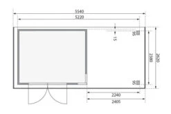 KARIBU Gartenhaus Kerko 5, Terragrau, Fichtenholz 19mm, 554 X 246 X 210 Cm, Flachdach, Anbau 2,4m -Dopple Geschaft 30543 2 06.jpg