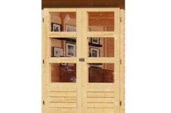 KARIBU Gartenhaus Kerko 6, Naturbelassen, Fichtenholz 19mm, 558 X 306 X 216 Cm, Flachdach, Anbau 2,4m -Dopple Geschaft 30543 3 03.jpg