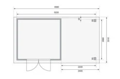 KARIBU Gartenhaus Kerko 6, Naturbelassen, Fichtenholz 19mm, 558 X 306 X 216 Cm, Flachdach, Anbau 2,4m -Dopple Geschaft 30543 3 07.jpg