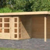 KARIBU Gartenhaus Kerko 3, Naturbelassen, Fichtenholz 19mm, 508 X 217 X 211 Cm, Flachdach, Anbau 2,4m Mit Rückwand 1 KARIBU Gartenhaus Kerko 3, Naturbelassen, Fichtenholz 19mm, 508 X 217 X 211 Cm, Flachdach, Anbau 2,4m Mit Rückwand -Dopple Geschaft 30544 1 01.jpg