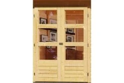 KARIBU Gartenhaus Kerko5 , Naturbelassen, Fichtenholz 19mm, 554 X 246 X 210 Cm, Flachdach, Anbau 2,4m Mit Rück- Und Seitenwand -Dopple Geschaft 30545 1 02.jpg
