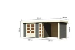 KARIBU Gartenhaus Kerko5 , Terragrau, Fichtenholz 19mm, 554 X 246 X 210 Cm, Flachdach, Anbau 2,4m Mit Rück- Und Seitenwand 15 KARIBU Gartenhaus Kerko5 , Terragrau, Fichtenholz 19mm, 554 X 246 X 210 Cm, Flachdach, Anbau 2,4m Mit Rück- Und Seitenwand -Dopple Geschaft 30545 2 05.jpg