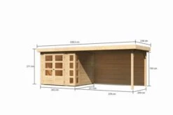 KARIBU Gartenhaus Kerko 3, Naturbelassen, Fichtenholz 19mm, 528,5 X 217 X 211 Cm, Flachdach, Anbau 2,8m Mit Rückwand 16 KARIBU Gartenhaus Kerko 3, Naturbelassen, Fichtenholz 19mm, 528,5 X 217 X 211 Cm, Flachdach, Anbau 2,8m Mit Rückwand -Dopple Geschaft 30547 1 05.jpg