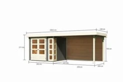 KARIBU Gartenhaus Kerko 3, Terragrau, Fichtenholz 19mm, 528,5 X 217 X 211 Cm, Flachdach, Anbau 2,8m Mit Rückwand -Dopple Geschaft 30547 2 05.jpg