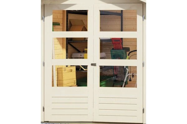 KARIBU Gartenhaus Kerko 5, Terragrau, Fichtenholz 19mm, 591,5 X 246 X 210 Cm, Flachdach, Anbau 2,8m Mit Rück- Und Seitenwand 4 KARIBU Gartenhaus Kerko 5, Terragrau, Fichtenholz 19mm, 591,5 X 246 X 210 Cm, Flachdach, Anbau 2,8m Mit Rück- Und Seitenwand – Bild 2