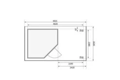 KARIBU Gartenhaus Schwandorf 5, Naturbelassen, Fichtenholz 19mm, 493 X 246 X 218 Cm, Flachdach, Anbau 2,4m Mit Rückwand -Dopple Geschaft 30549 3 06.jpg