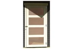 KARIBU Gartenhaus Schwandorf 5, Terragrau, Fichtenholz 19mm, 530 X 246 X 218 Cm, Flachdach, Anbau 2,8m 13 KARIBU Gartenhaus Schwandorf 5, Terragrau, Fichtenholz 19mm, 530 X 246 X 218 Cm, Flachdach, Anbau 2,8m -Dopple Geschaft 30550 02.jpg