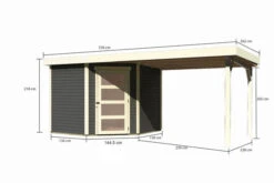 KARIBU Gartenhaus Schwandorf 5, Terragrau, Fichtenholz 19mm, 530 X 246 X 218 Cm, Flachdach, Anbau 2,8m 16 KARIBU Gartenhaus Schwandorf 5, Terragrau, Fichtenholz 19mm, 530 X 246 X 218 Cm, Flachdach, Anbau 2,8m -Dopple Geschaft 30550 05.jpg