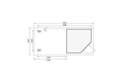 KARIBU Gartenhaus Schwandorf 3, Naturbelassen, Fichtenholz 19mm, 504,5 X 217 X 218 Cm, Flachdach, Anbau 2,8m Mit Rückwand -Dopple Geschaft 30551 1 06.jpg