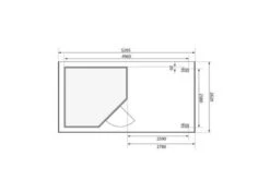 KARIBU Gartenhaus Schwandorf 5, Naturbelassen, Fichtenholz 19mm, 530 X 246 X 218 Cm, Flachdach, Anbau 2,8m Mit Rückwand -Dopple Geschaft 30551 3 06.jpg