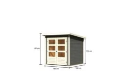 KARIBU Gartenhaus Stockach 2, Terragrau, Fichtenholz 19mm, 212 X 186 X 197 Cm, Pultdach, Doppelflügeltür -Dopple Geschaft 30554 2 05.jpg