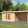 KARIBU Gartenhaus Kandern7 , Naturbelassen, Fichtenholz 28mm, 702 X 244 X 222 Cm, Pultdach, Anbau 3,2m Mit Rückwand 2 KARIBU Gartenhaus Kandern7 , Naturbelassen, Fichtenholz 28mm, 702 X 244 X 222 Cm, Pultdach, Anbau 3,2m Mit Rückwand -Dopple Geschaft 30559 3 01.jpg