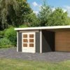KARIBU Gartenhaus Kandern6 , Terragrau, Fichtenholz 28mm, 612 X 274 X 222 Cm, Pultdach, Anbau 3,2m Mit Rück- Und Seitenwand -Dopple Geschaft 30560 1 01.jpg