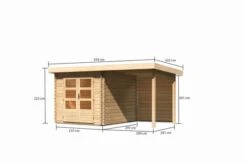 KARIBU Gartenhaus Bastrup4 , Naturbelassen, Fichtenholz 28mm, 454,5 X 297 X 222 Cm, Pultdach, Anbau 2m Mit Rückwand -Dopple Geschaft 30563 3 05.jpg