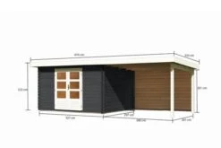 KARIBU Gartenhaus Bastrup 7 , Anthrazit, Fichtenholz 28mm, 674 X 297 X 222 Cm, Pultdach, Anbau 3m Mit Rückwand -Dopple Geschaft 30566 10 05.jpg