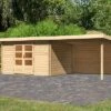 KARIBU Gartenhaus Bastrup 7, Naturbelassen, Fichtenholz 28mm, 674,5 X 297 X 222 Cm, Pultdach, Anbau 3m Mit Rückwand -Dopple Geschaft 30566 9 01.jpg