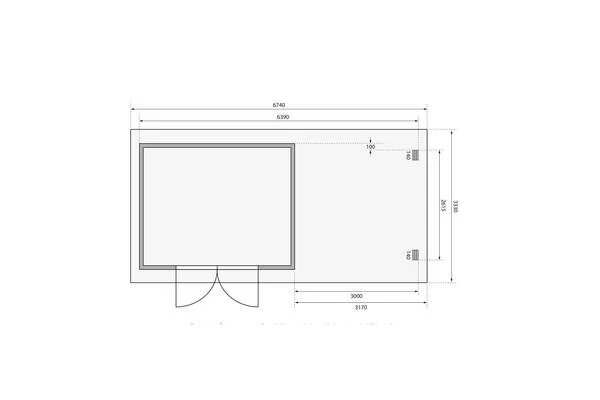 KARIBU Gartenhaus Bastrup 7, Naturbelassen, Fichtenholz 28mm, 674,5 X 297 X 222 Cm, Pultdach, Anbau 3m Mit Rückwand 8 KARIBU Gartenhaus Bastrup 7, Naturbelassen, Fichtenholz 28mm, 674,5 X 297 X 222 Cm, Pultdach, Anbau 3m Mit Rückwand – Bild 6