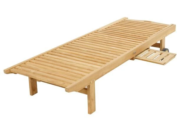 Gartenliege Archimedes Aus Teakholz Von Ploß, Mit Rädern Und Tablett 5 Gartenliege Archimedes Aus Teakholz Von Ploß, Mit Rädern Und Tablett – Bild 3