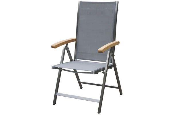 OUTFLEXX Set, Silber, 180/240 X 100 Cm, Edelstahl/Teak, Ausziehtisch, 4 Stühle Padded, 2 Multipositionssessel 9 OUTFLEXX Set, Silber, 180/240 X 100 Cm, Edelstahl/Teak, Ausziehtisch, 4 Stühle Padded, 2 Multipositionssessel – Bild 7