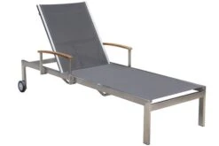 OUTFLEXX Sonnenliegen-Set, Taupe, Edelstahl/FSC-Teak, 195,5x74x35cm, Mit Armlehnen, Inkl. Beistelltisch 45x45cm -Dopple Geschaft 3 16547.jpg
