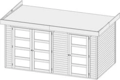 KARIBU Gartenhaus Mühlentrup, Fichtenholz 19 Mm, Flachdach -Dopple Geschaft 3 18037 2.jpg