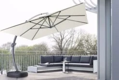 OUTFLEXX Luxus Ampelschirm, Anthrazit/creme, Edelstahl/Aluminium, 350x350cm, Inkl. Schirmständer Und Schutzhülle -Dopple Geschaft 3 18351.jpg