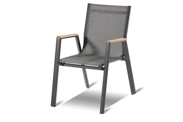 HARTMAN Aruba Teak Sitzgruppe, Xerix, Alu/Textilene, Tisch 180/240x100cm, 6 Stapel-, 2 Multipositionssessel 5 HARTMAN Aruba Teak Sitzgruppe, Xerix, Alu/Textilene, Tisch 180/240x100cm, 6 Stapel-, 2 Multipositionssessel – Bild 3