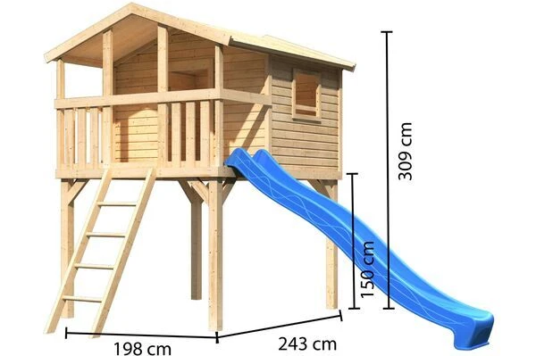 KARIBU Stelzenhaus Benjamin, Fichtenholz Ca. 19 Mm, Satteldach 5 KARIBU Stelzenhaus Benjamin, Fichtenholz Ca. 19 Mm, Satteldach – Bild 3