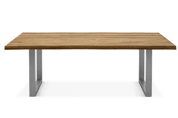 OUTFLEXX Esstisch, Natur, Edelstahl & Recycled FSC-Teak, 200 X 100 Cm, Baumkante 5 OUTFLEXX Esstisch, Natur, Edelstahl & Recycled FSC-Teak, 200 X 100 Cm, Baumkante – Bild 3