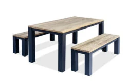 OUTFLEXX Oxford Esstischgarnitur, Dark Grey/natur, Alu/recycled FSC-Teak, Esstisch 180x90cm, 2x Bank 150x40cm -Dopple Geschaft 3 20611.jpg