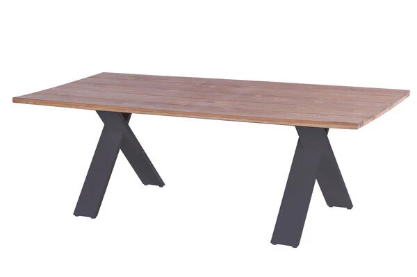 HARTMAN Xanadu / Aruba Esstischgarnitur, Xerix/anthrazit, Alu/Teakholz, 6 Stapelsessel, 2 Multipos, 220x100cm 5 HARTMAN Xanadu / Aruba Esstischgarnitur, Xerix/anthrazit, Alu/Teakholz, 6 Stapelsessel, 2 Multipos, 220x100cm – Bild 3