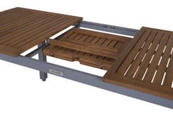 VILLANA Esstischgarnitur, Silber/schwarz, Alu / FSC-Akazienholz, Ausziehtisch 150/200 Cm, 4 Stapelsessel, 2 Hochlehner -Dopple Geschaft 4 16465.jpg