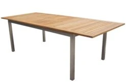 STERN Polaris Esstischgruppe, Silbergrau, Edelstahl/FSC-Teak, Tisch 180/240 X 100 Cm, 4 Stapelsessel -Dopple Geschaft 4 18085.jpg