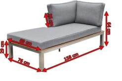 OUTFLEXX Chaiselongue, Silber/grau, Edelstahl/FSC-Teakholz/Textil, 158 X 76 X 64 Cm -Dopple Geschaft 4 18295.jpg