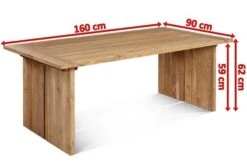 OUTFLEXX Loungetisch, Recyceltes Teakholz, 160x90cm, Tischplattendicke 3cm, Rustikal Gebürstet -Dopple Geschaft 4 18334.jpg