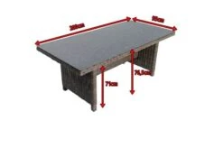 OUTFLEXX Esstisch, Grau, Polyrattan, 200 X 95 Cm, Tischplatte Spraystone, 6mm, Aufliegend -Dopple Geschaft 4 18373.jpg