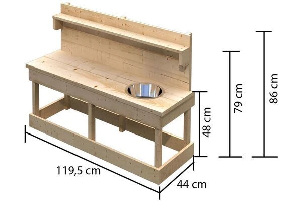 KARIBU Matschküche Sandy, Fichtenholz Naturbelassen 6 KARIBU Matschküche Sandy, Fichtenholz Naturbelassen – Bild 4